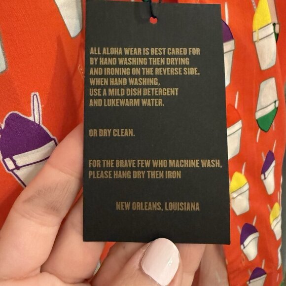 Nola Dawg Men’s Short Sleeve Button Shaved Ice Shirt Louisiana Artsy Size S - Picture 9 of 12